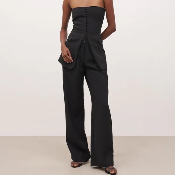 Because Of Alice Tops - NWT Because of Alice BOA Strapless Peplum Bodice + Effortless Wide Leg Trouser